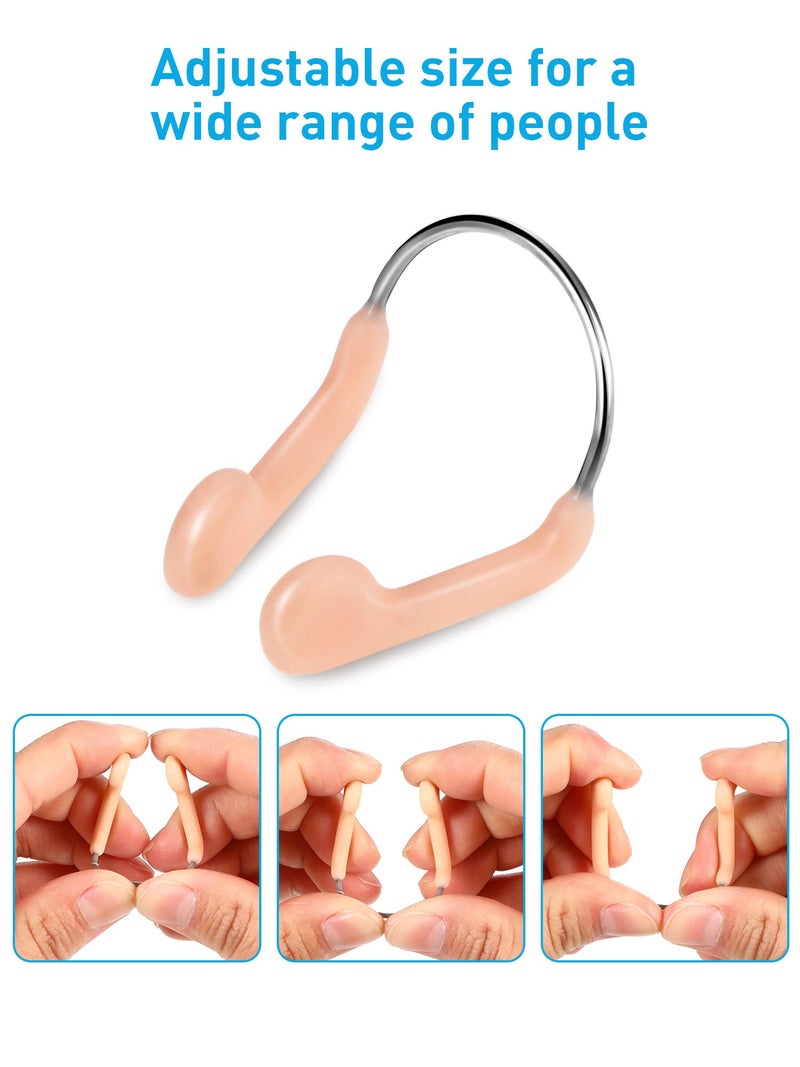 Pelopy 10 Pieces Silicone Nose Plugs Swimming Nose Clips Training Swimmer Protector with Steel for Adults Competition Using(Adult Size) - Image 4